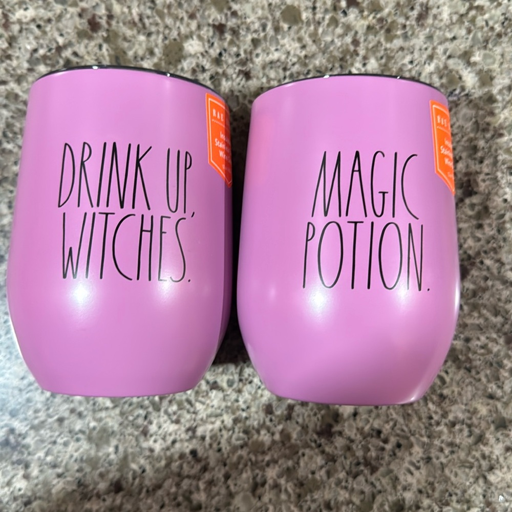 Rae Dunn purple insulated stemless wine glass